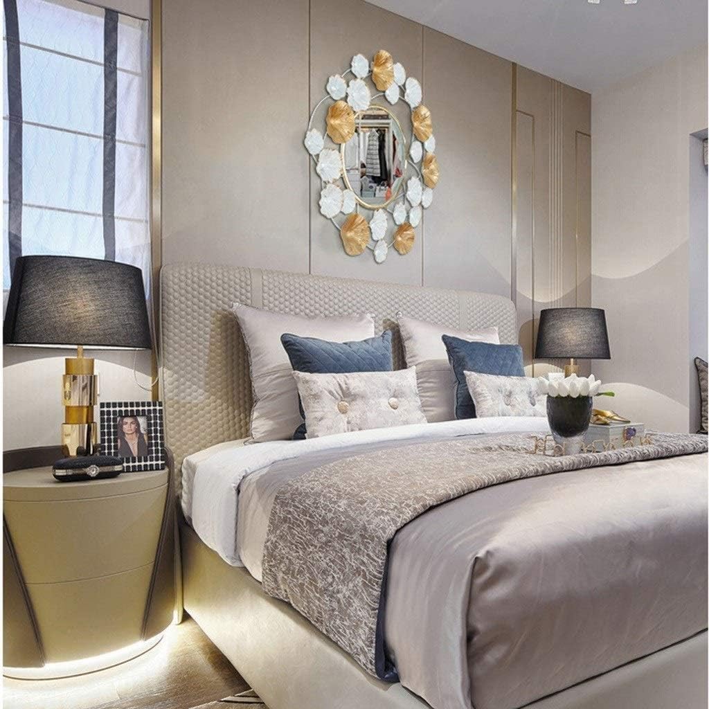 Decorative Golden and White Flower Round Wall Mirror - ArtyCraftz