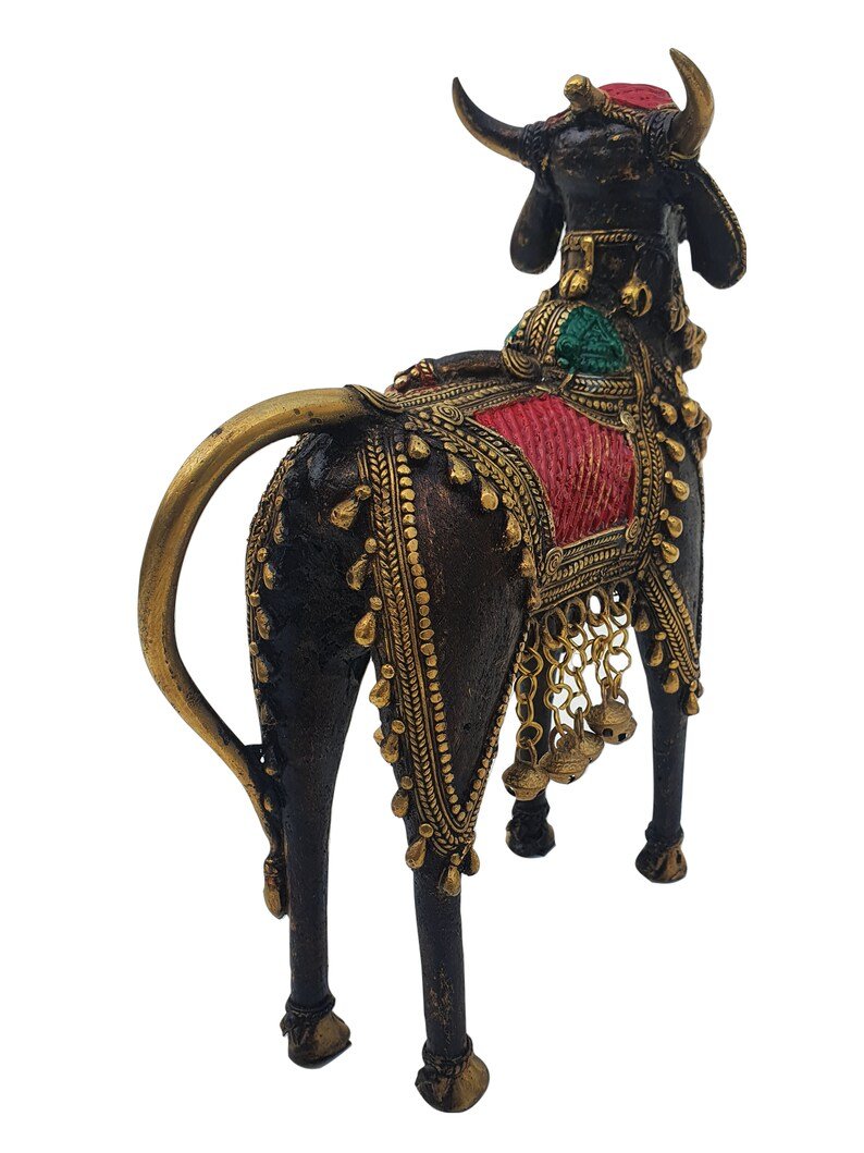 Dhokra Art Five Legged Nandi Statue - ArtyCraftz