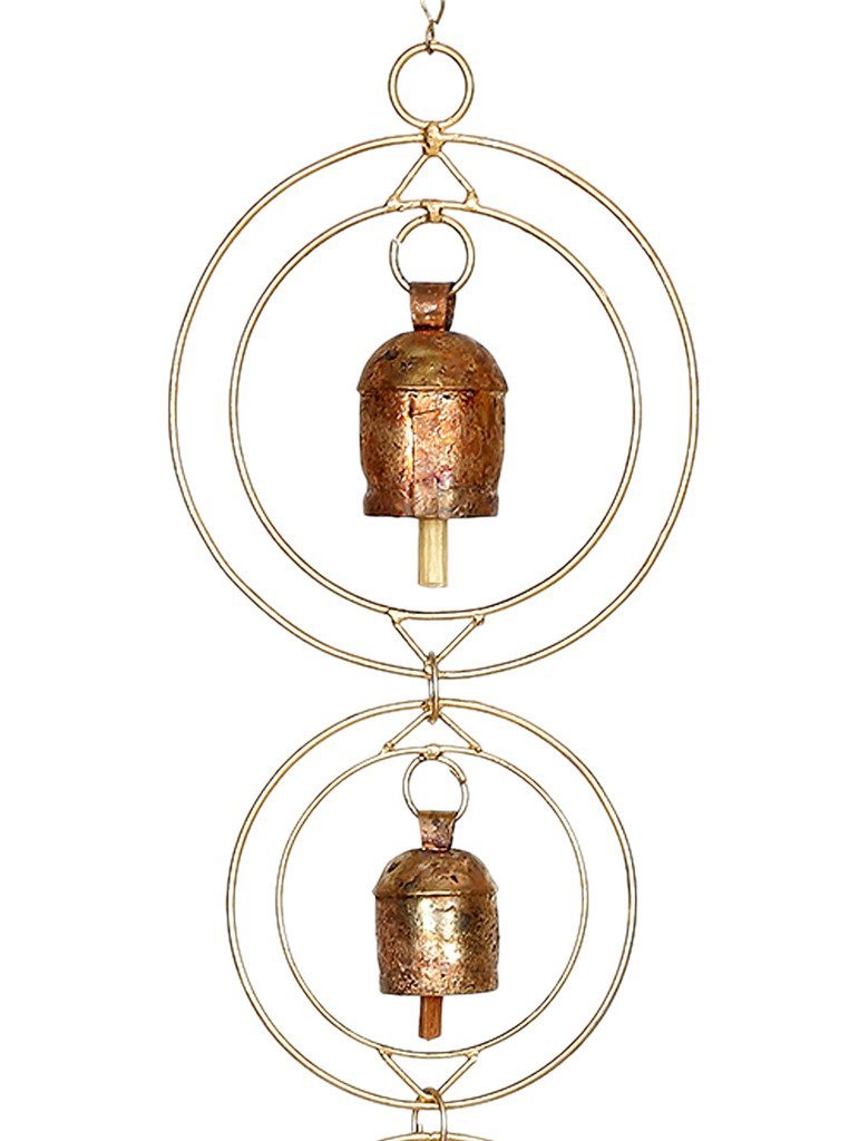 Double Rings Copper Cow Bell Wind Chime - ArtyCraftz