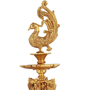 Handcrafted Brass Peacock Diya for Pooja and Gifting Wedding