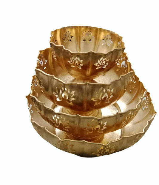 Elegant and Traditional Golden Lotus Urli - ArtyCraftz