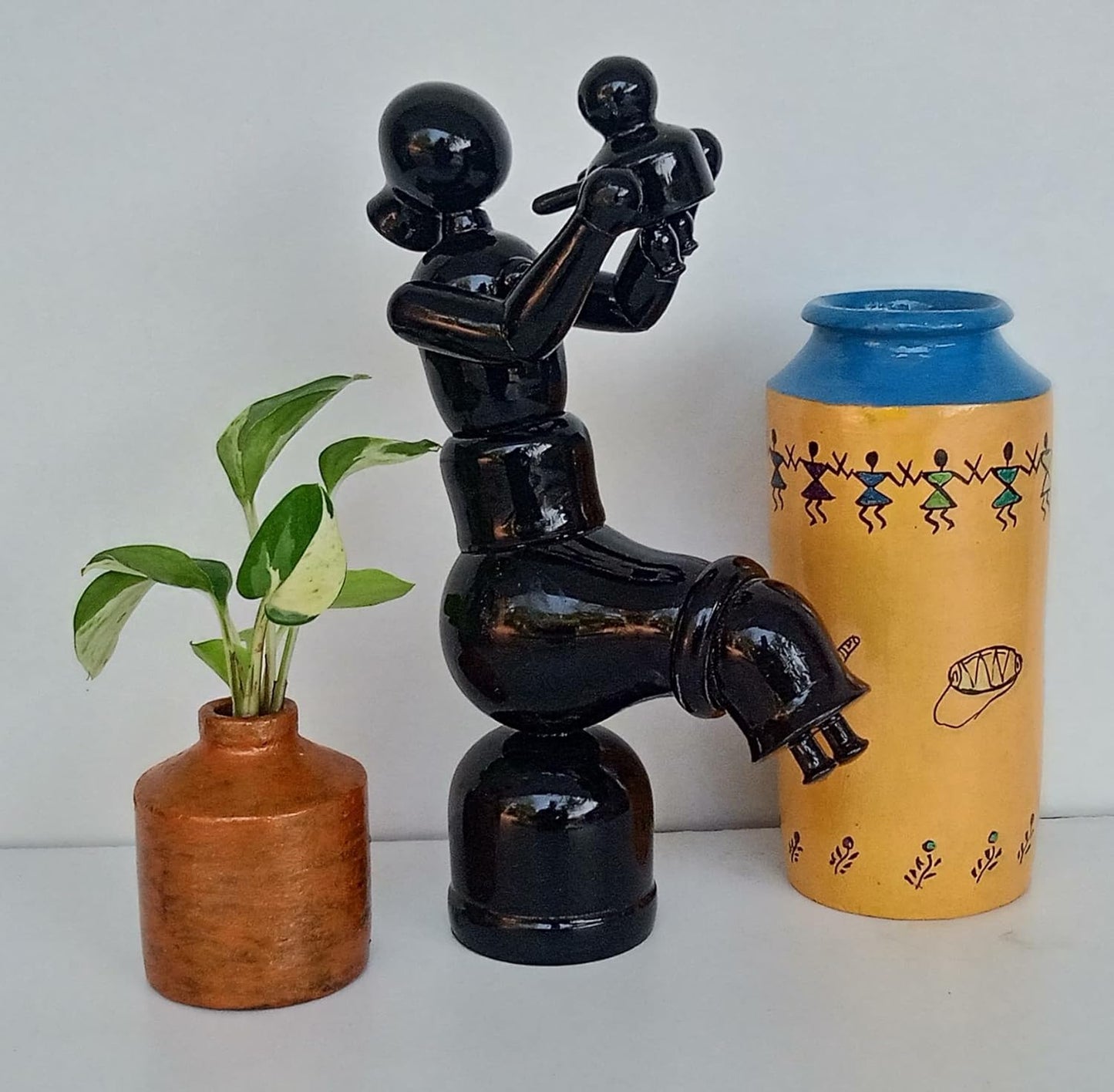 Etikoppaka Mother Carrying Child Showpiece - ArtyCraftz