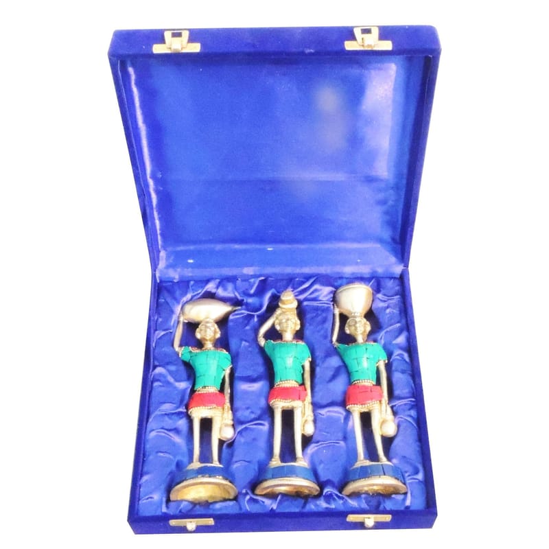 Handcrafted Brass Rajasthani Musical Set Of 3 for Showpiece