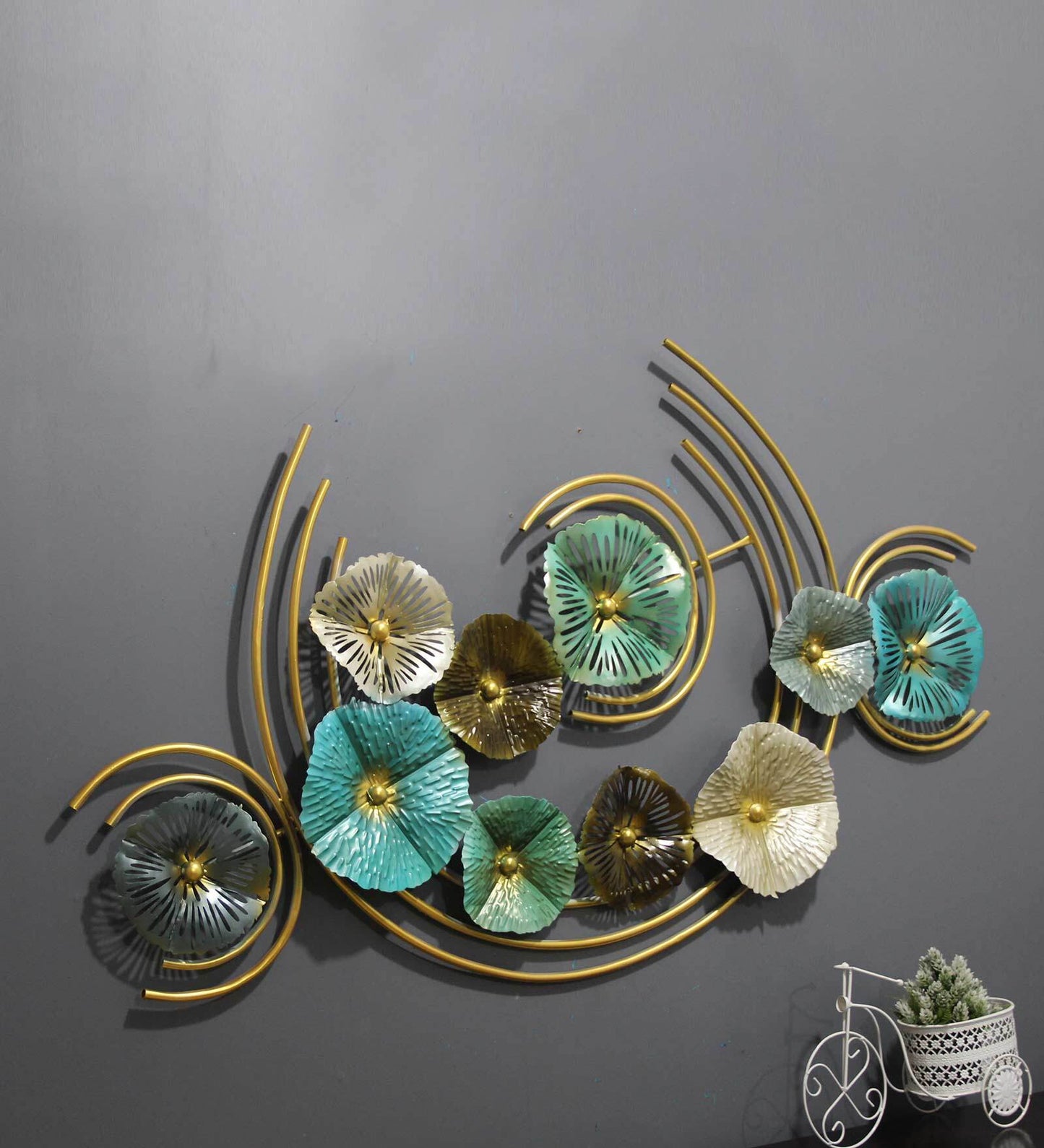 Large Abstract Metal Floral Wall Art - ArtyCraftz.com