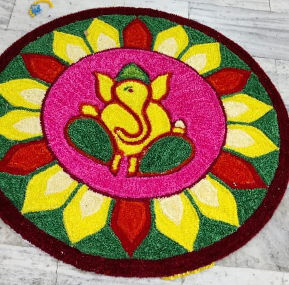 Ganesha Rangoli Mat - ArtyCraftz
