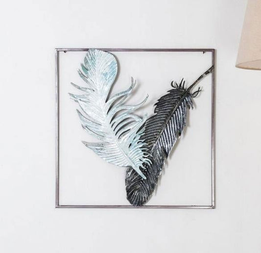 Geo Feathers Metal Wall Hanging for Home Decor an Gifting - ArtyCraftz