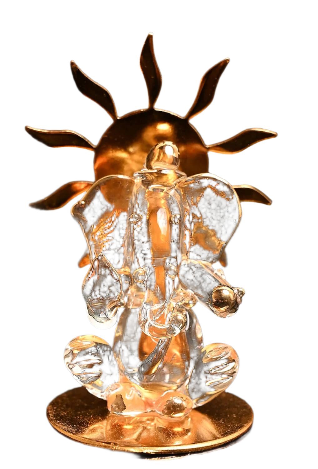 Glass Enlightened Ganesh Car Dashboard Idol - ArtyCraftz