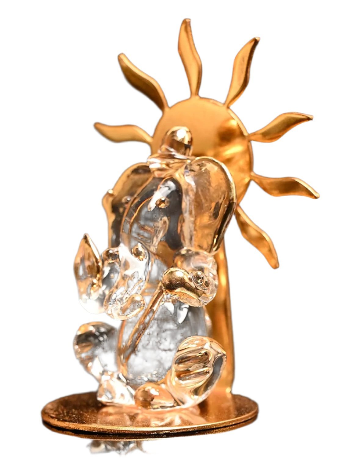 Glass Enlightened Ganesh Car Dashboard Idol - ArtyCraftz