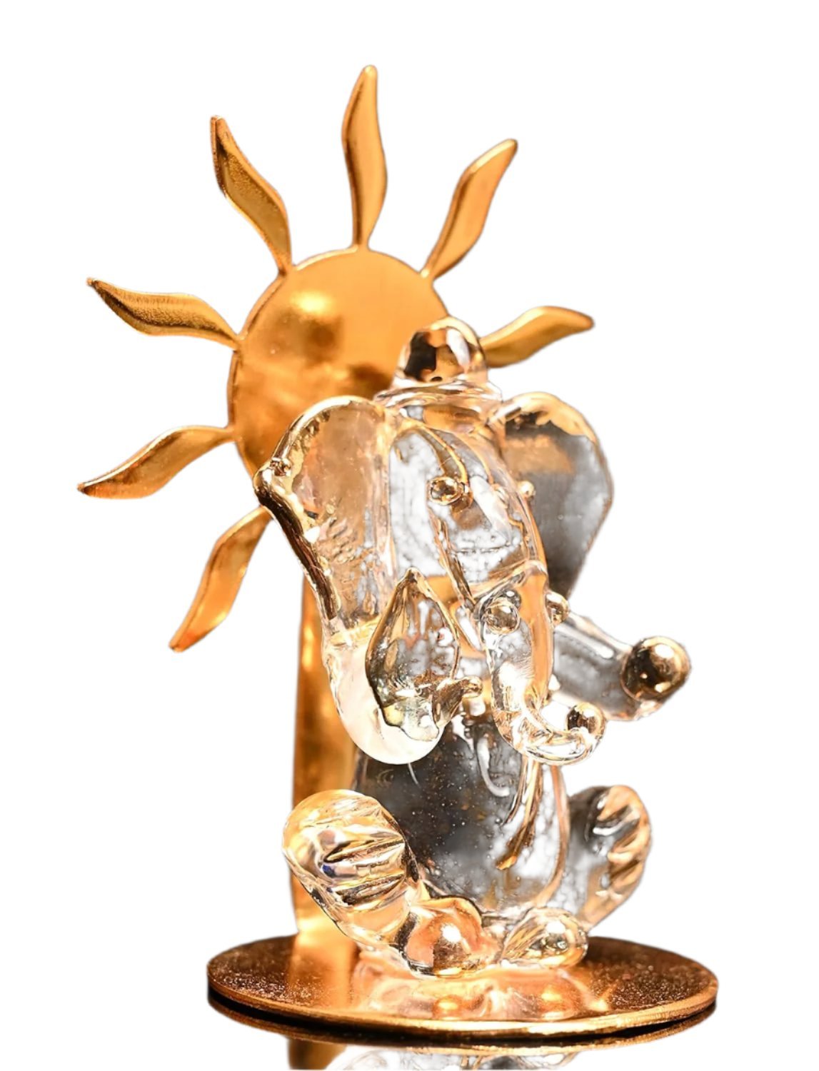 Glass Enlightened Ganesh Car Dashboard Idol - ArtyCraftz