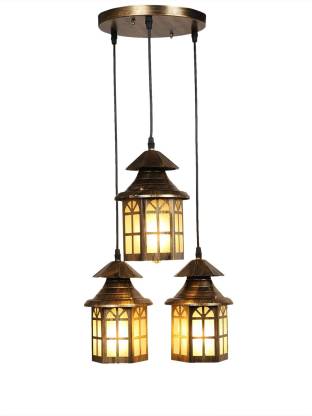 Gold Toned Frost Glass Cluster Pendant Lamp - ArtyCraftz