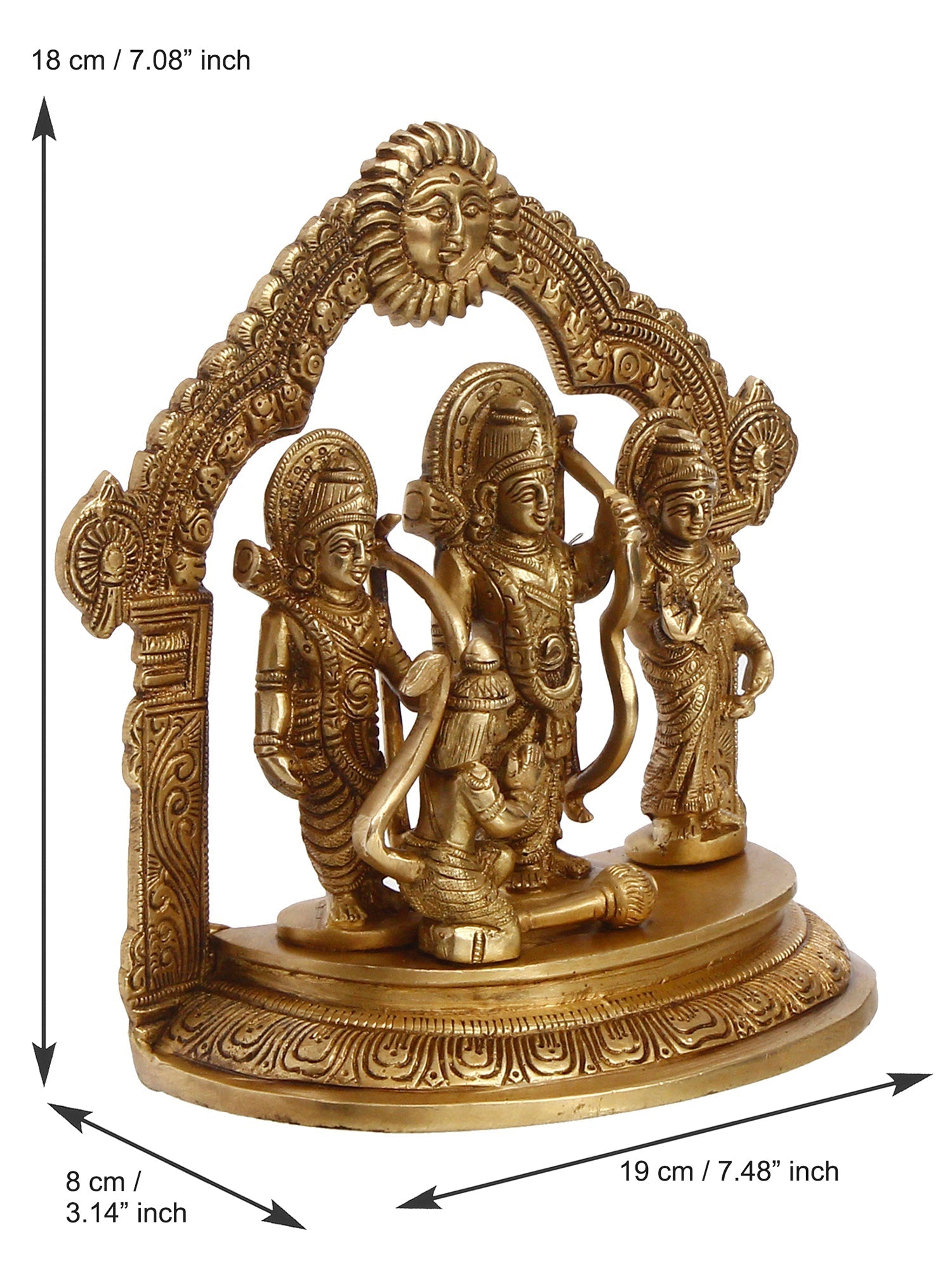 Golden Brass Handcrafted Ram Darbar Idol - ArtyCraftz