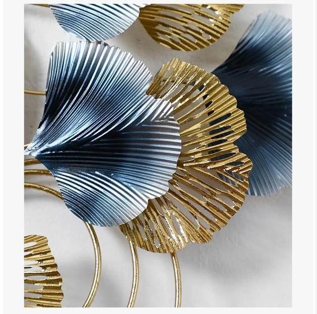 Golden Color Large Flower Metal Wall Clock - ArtyCraftz