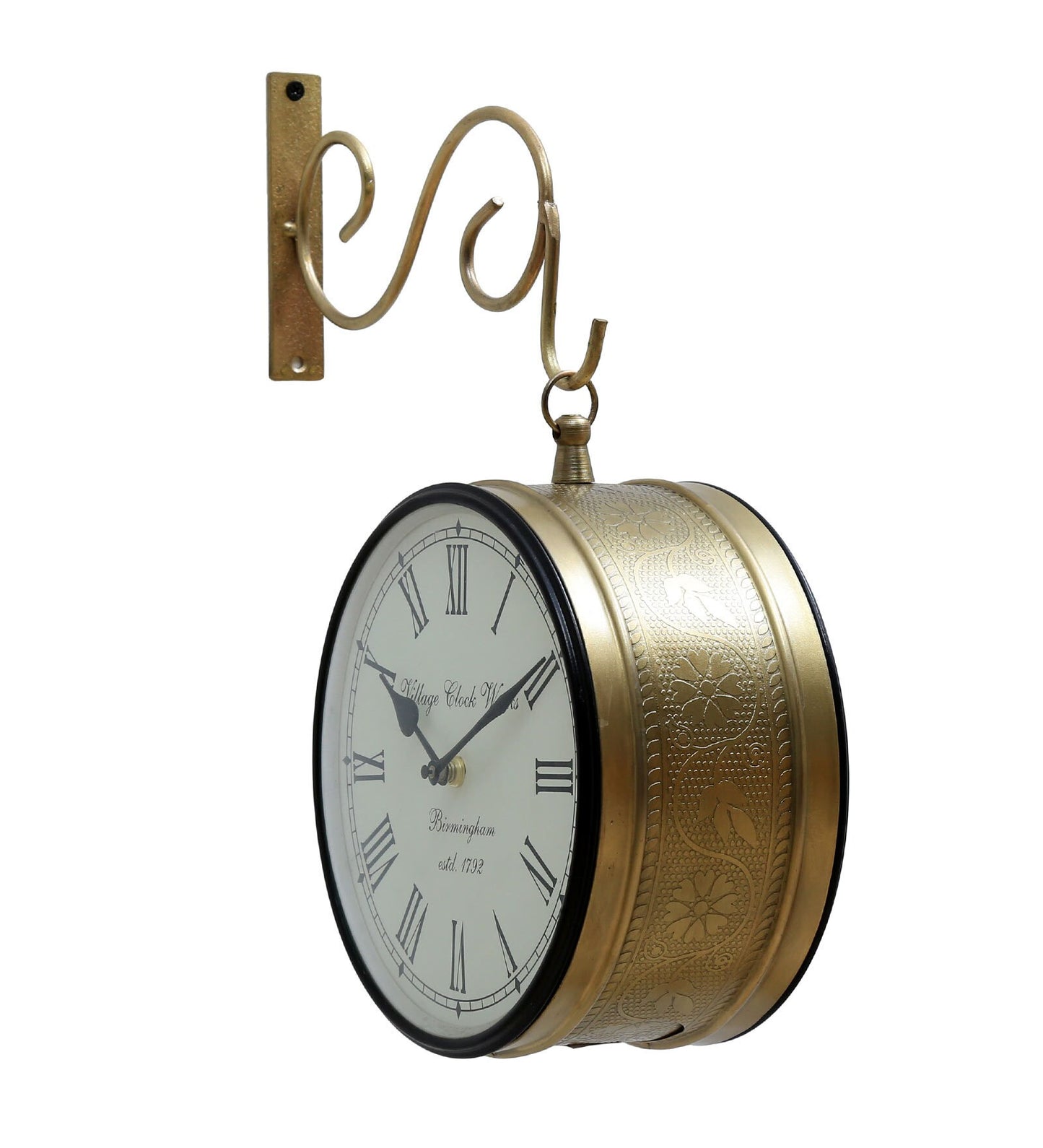 Arrowhead Gold Brass Analog Railway Clock