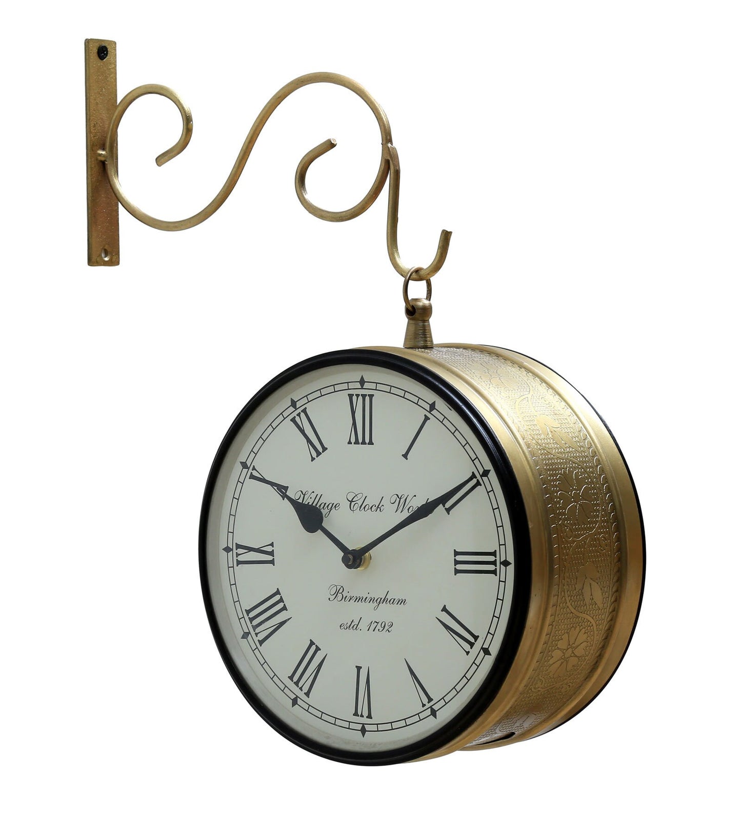 Arrowhead Gold Brass Analog Railway Clock