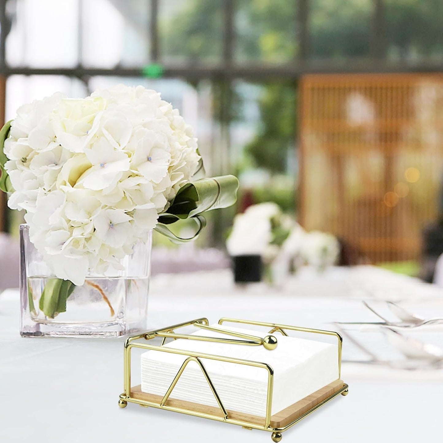 Golden Square Metal Napkin Holder - ArtyCraftz