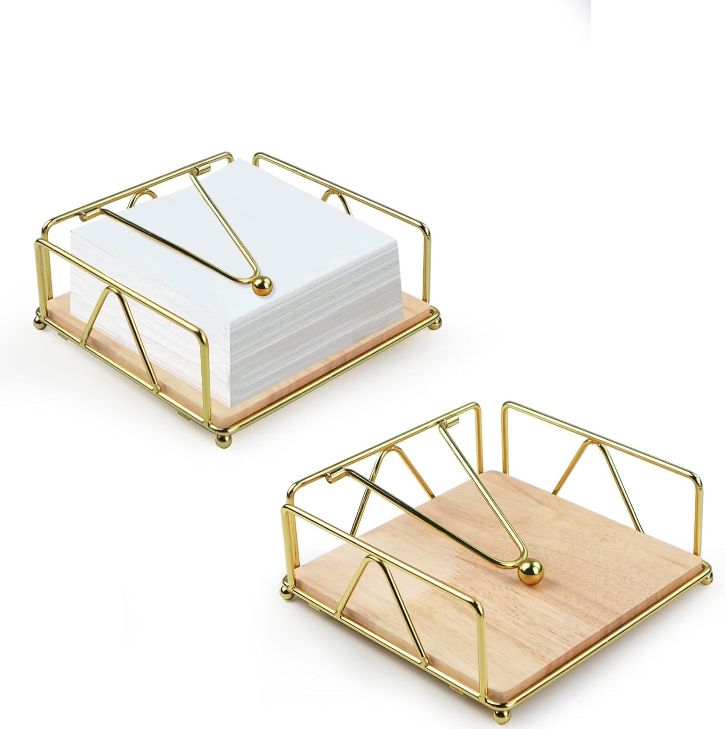 Golden Square Metal Napkin Holder - ArtyCraftz