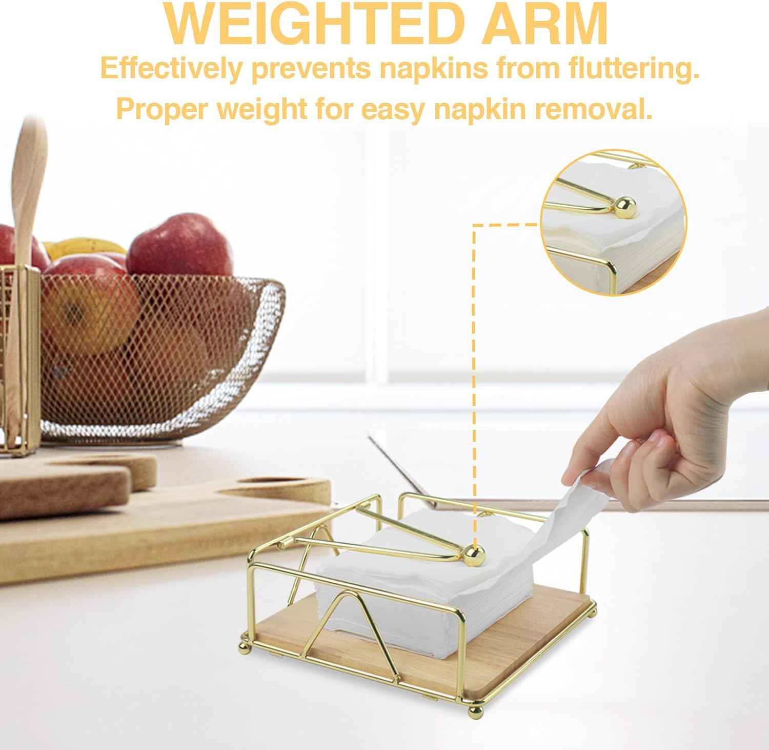 Golden Square Metal Napkin Holder - ArtyCraftz