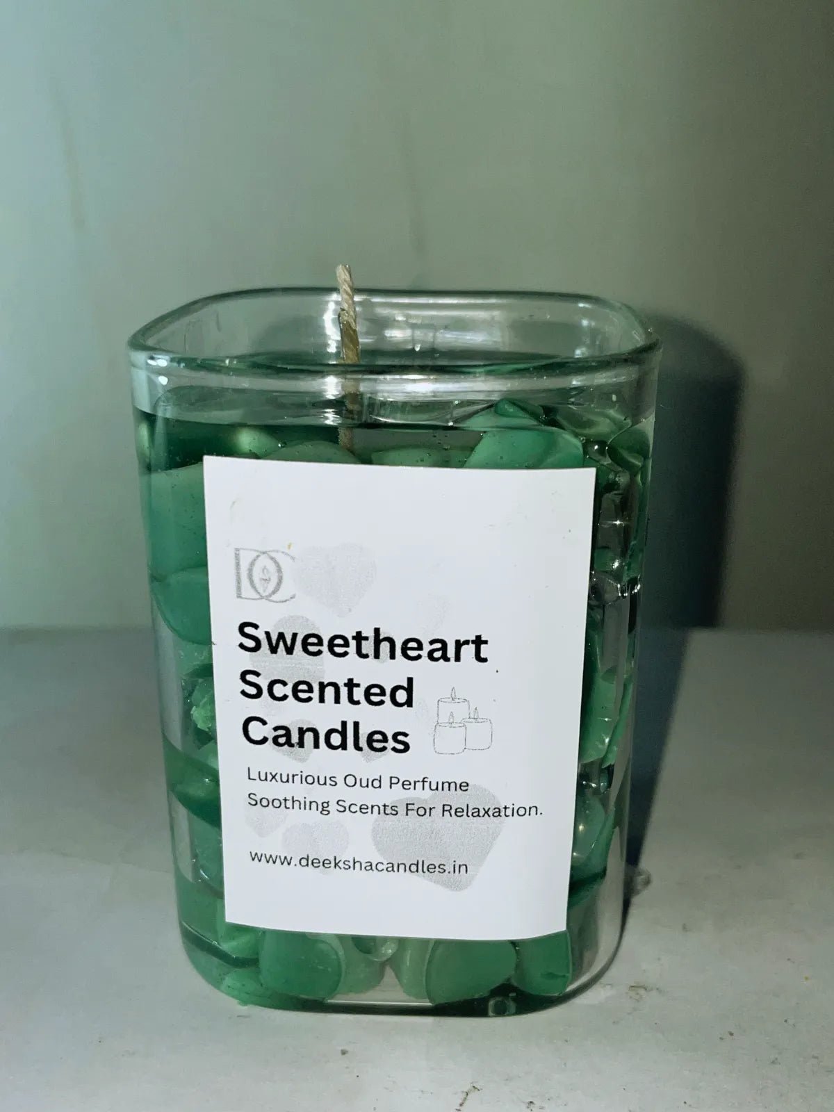 Green Sweetheart Lovely Scented Candle - ArtyCraftz