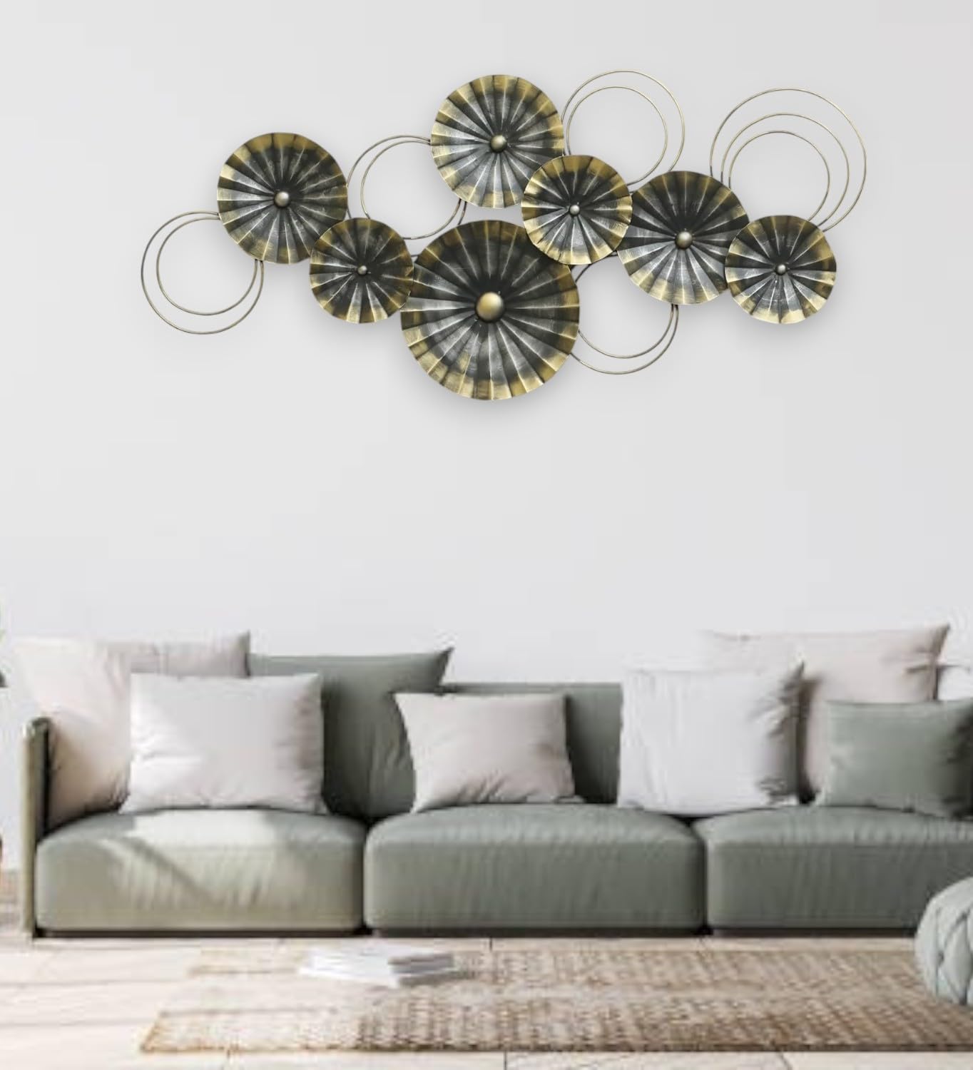 Grey and Golden Polo Flowers Wall Art - ArtyCraftz