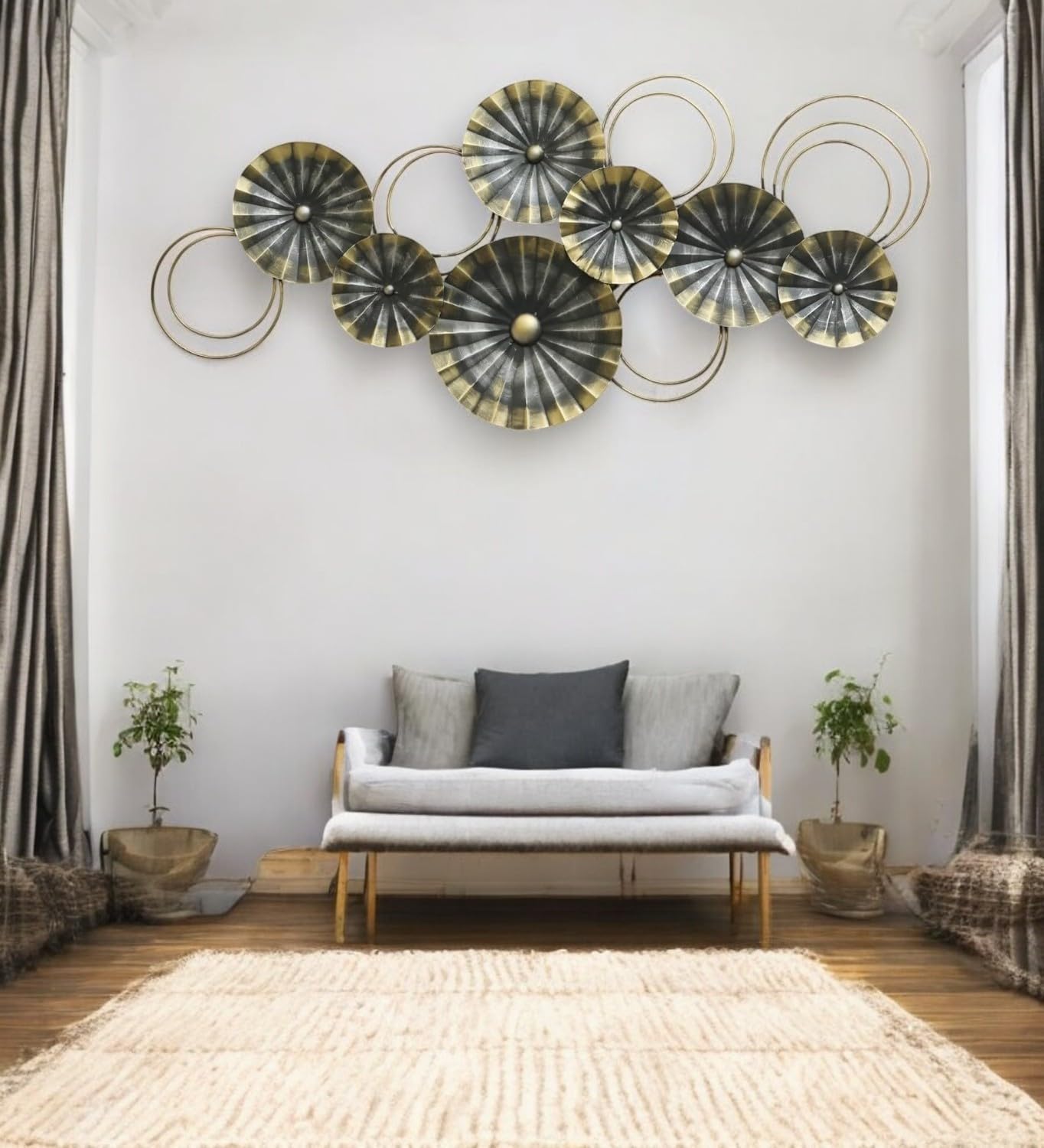 Grey and Golden Polo Flowers Wall Art - ArtyCraftz