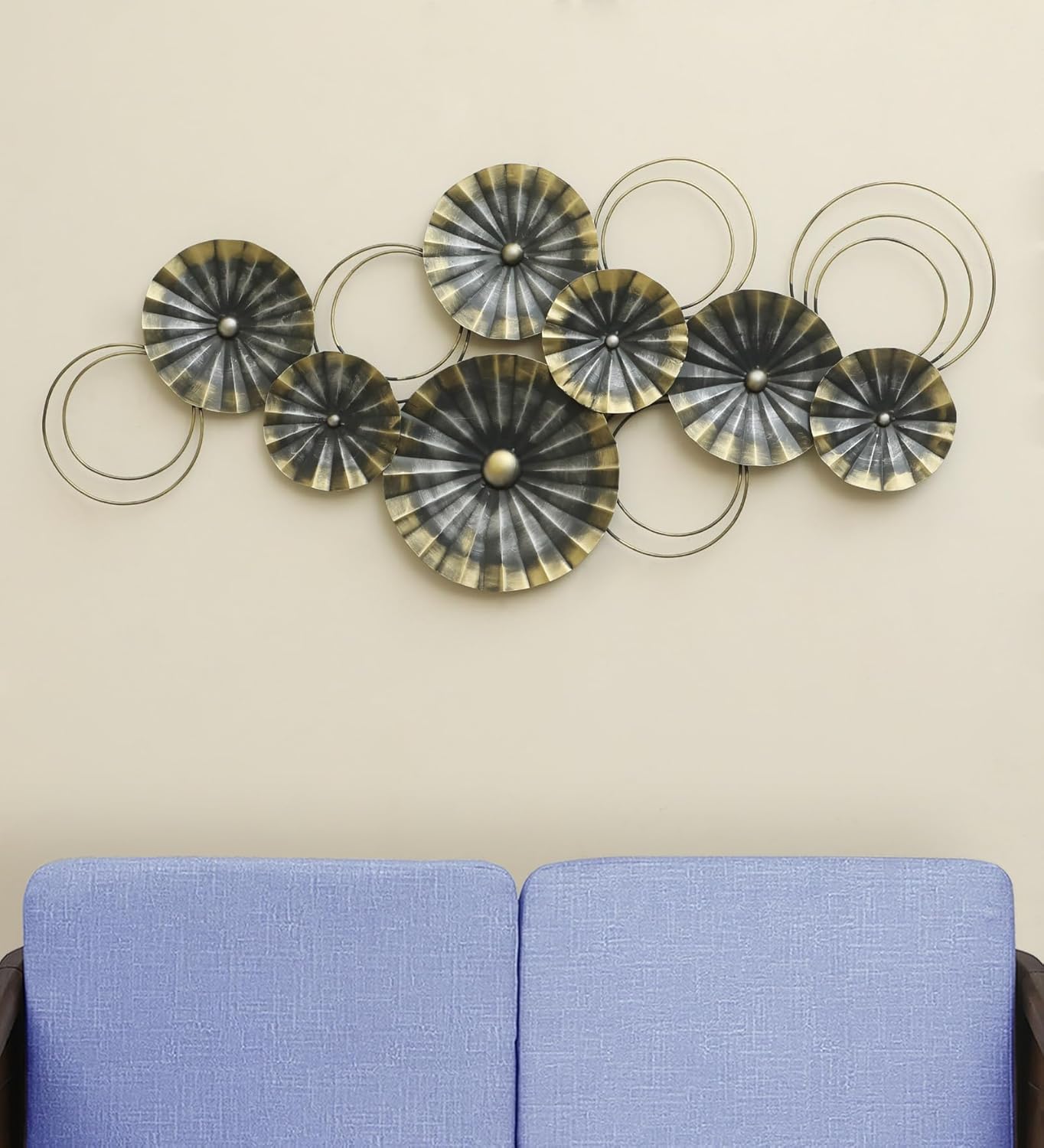 Grey and Golden Polo Flowers Wall Art - ArtyCraftz