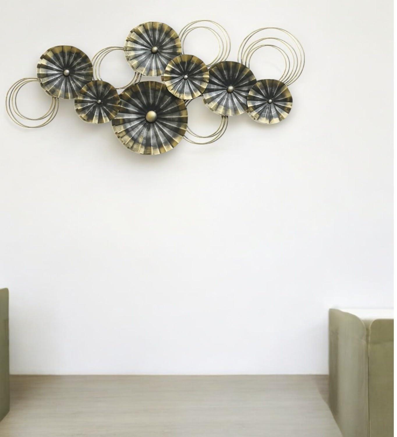 Grey and Golden Polo Flowers Wall Art - ArtyCraftz