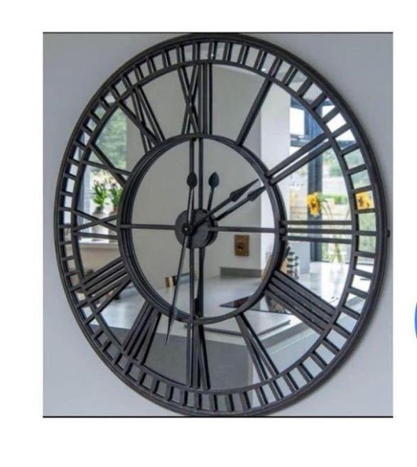Handcrafted 30 inches Metal Round Clock with Mirror - ArtyCraftz