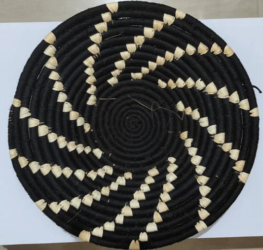 Handcrafted Black Sabai Grass Wall Plate - ArtyCraftz
