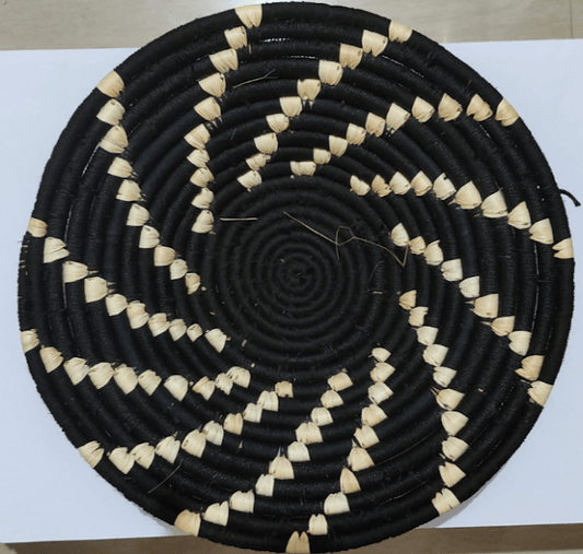 Handcrafted Black Sabai Grass Wall Plate - ArtyCraftz