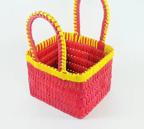 Handcrafted Cube Baskets (2 pieces) Red Color - ArtyCraftz