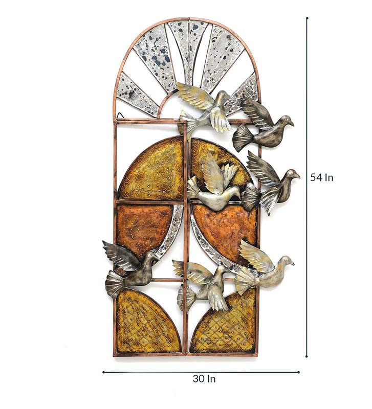 Handcrafted Metal Birds with Window for Wall Decor - ArtyCraftz