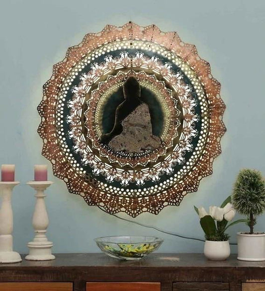 Handcrafted Metal Buddha for Wall Decor - ArtyCraftz
