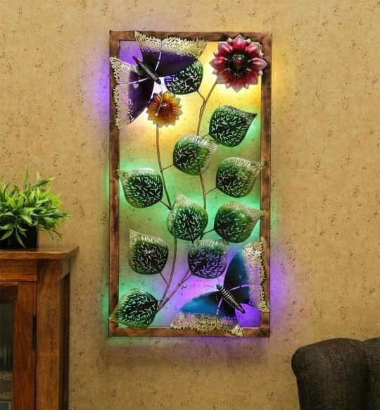 Handcrafted Metal Butterfly with Leaf for Wall Decor - ArtyCraftz