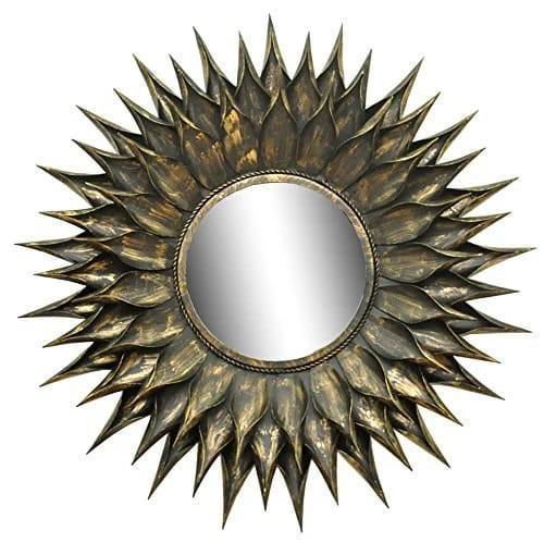 Handcrafted Metal Sun Burst Mirror for Wall Decor 30 Inches - ArtyCraftz