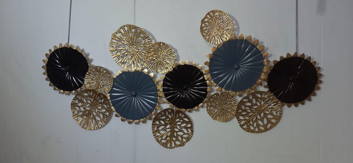 Handcrafted Metal Wall Decor Black with Golden Color 50 *25 Inches - ArtyCraftz