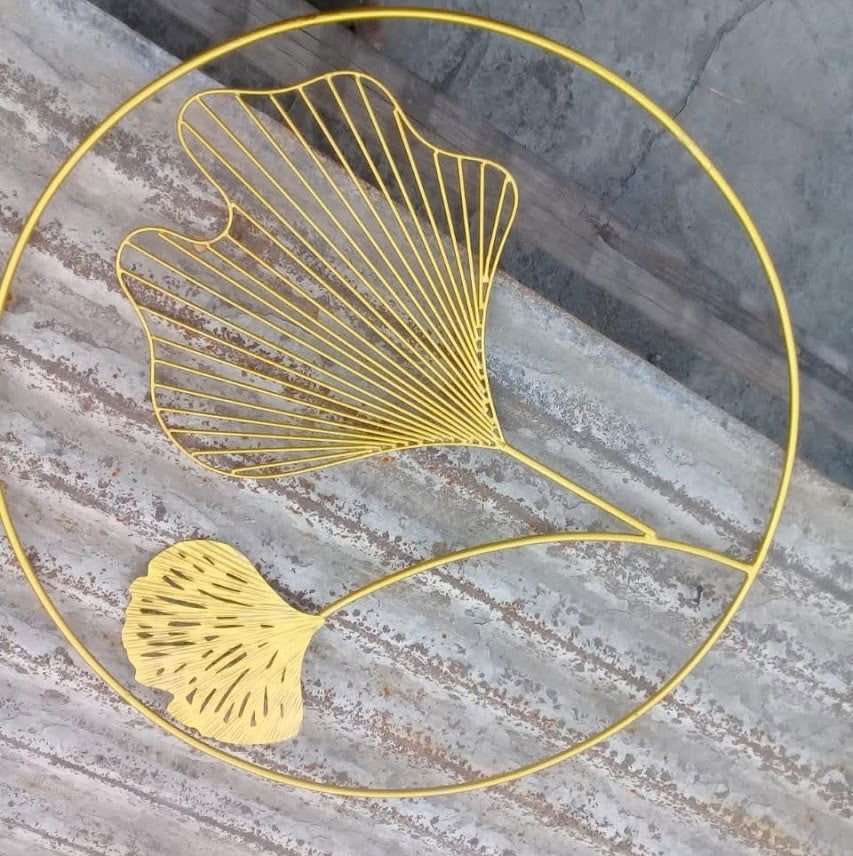 Handcrafted Metal Wall Decor Gold Color 30 Inches - ArtyCraftz