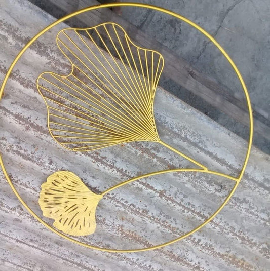 Handcrafted Metal Wall Decor Gold Color 30 Inches - ArtyCraftz