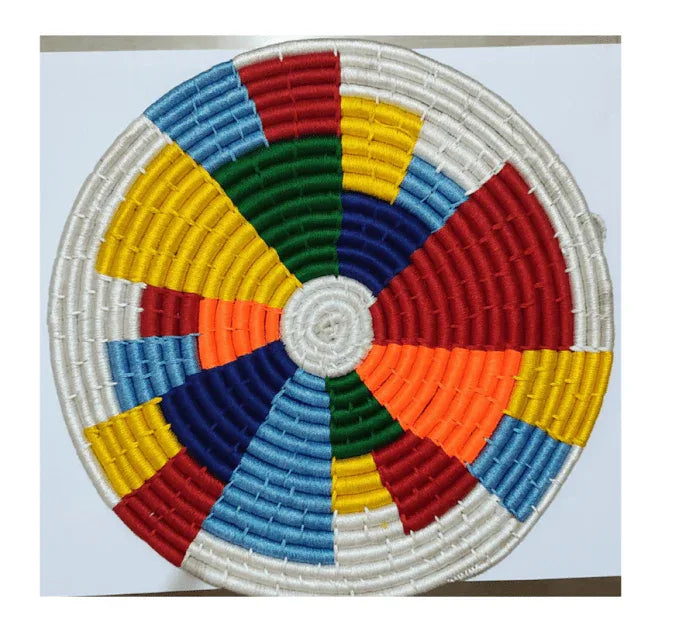 Handcrafted Multicolor Sabai Grass Wall Plate - ArtyCraftz