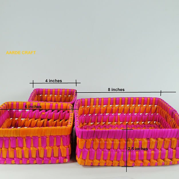 Handcrafted Palm Leaf 3 - in - 1 Square Tray - ArtyCraftz