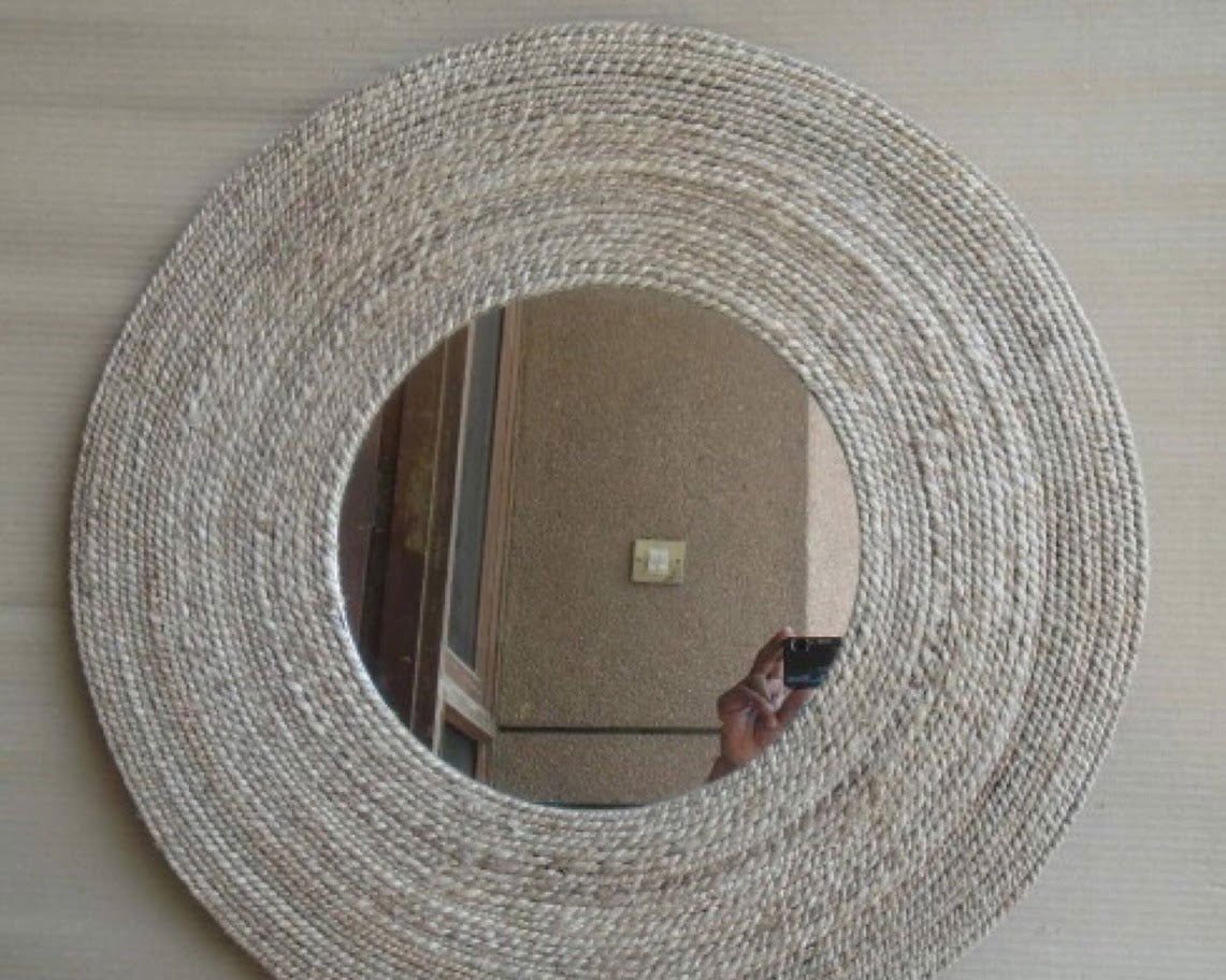 Handcrafted Rope Wall Mirror Frame for Home Decor and Wall Decor Frame 20 Inches - ArtyCraftz