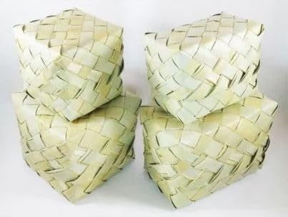Handcrafted Traditional Palm Leaf Mittai Box (5 pieces) - ArtyCraftz