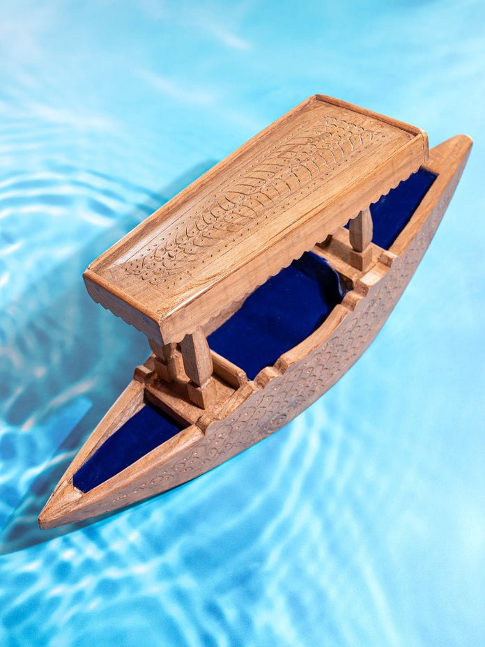 Handcrafted Walnut Wood Kashmiri Shikara Showpiece - ArtyCraftz