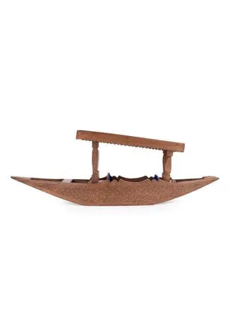 Handcrafted Walnut Wood Kashmiri Shikara Showpiece - ArtyCraftz