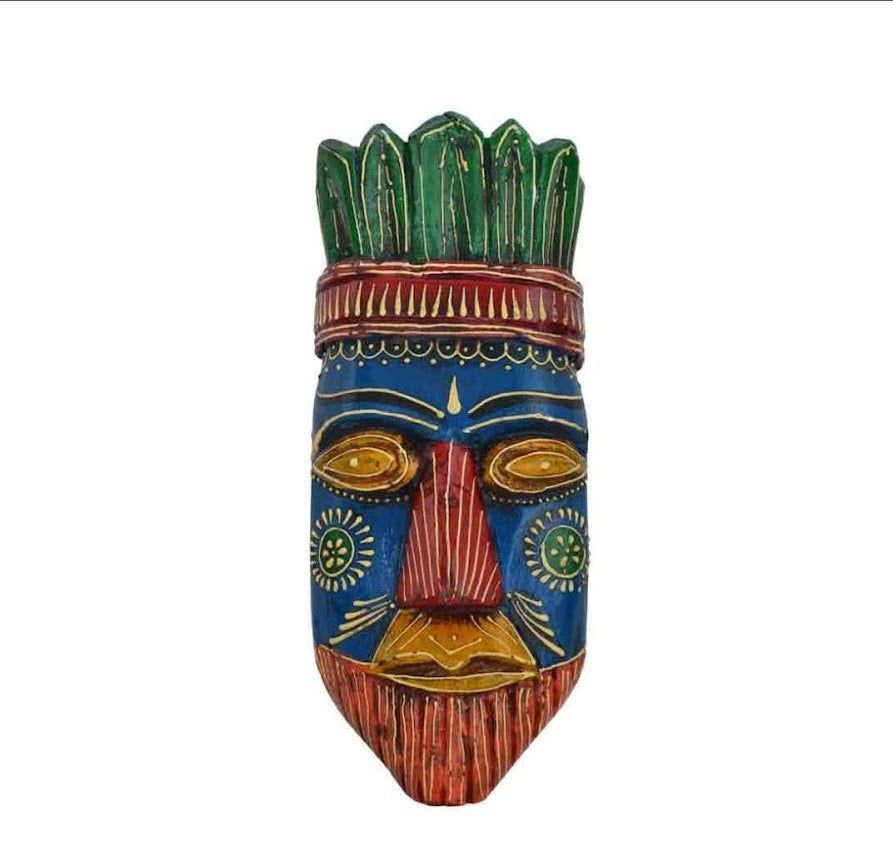 Handcrafted Wooden Embossed Mask for Home Decor and Gifting 12*6*31 Cm - ArtyCraftz