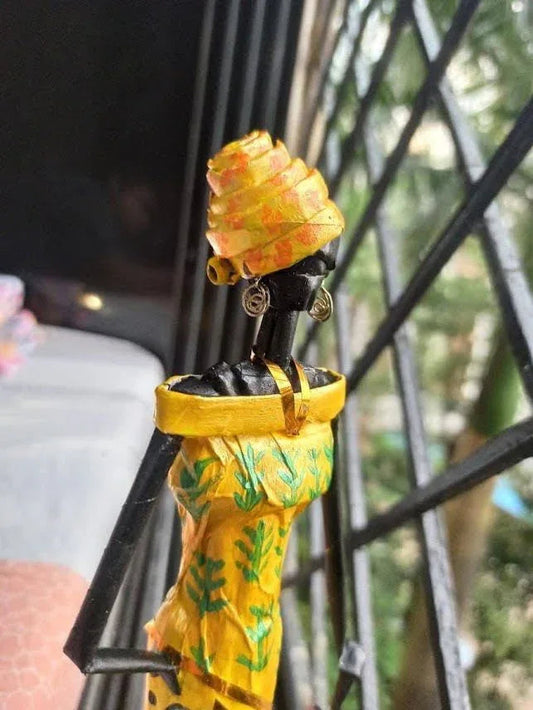 Handmade African Paper Doll Standing for Home Decor and Gifting - ArtyCraftz