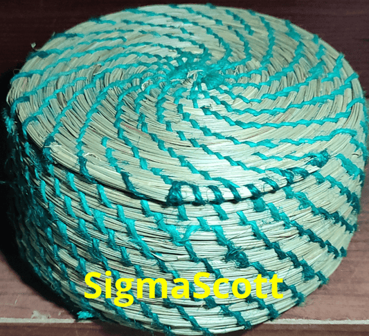 Handmade Blue Sabai Grass and Bamboo Based Box Roti/Chapati/Paratha/Dry Fruits Serving Plate Home and Kitchen Decor Basket (Orange) - ArtyCraftz