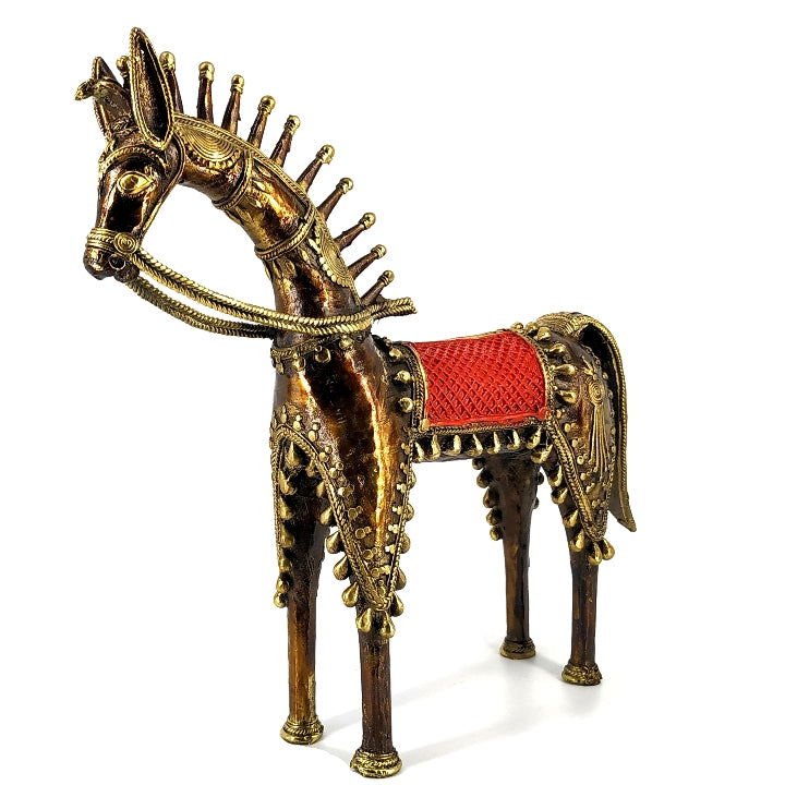 Handmade Brass Dhokra Ornamental Horse - ArtyCraftz