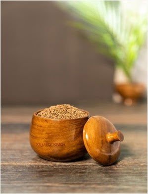 Handmade & Handcrafted Spice Container | Semi Waterproof Wooden Jar with Lid | - 125 ml Wooden Utility Container - ArtyCraftz