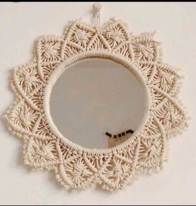 Macrame Floral Decorative Wall Mirror-ArtyCraftz