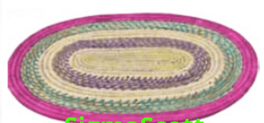 Handmade Sabai Grass oval Door Mat 12 X 10 Inches - ArtyCraftz